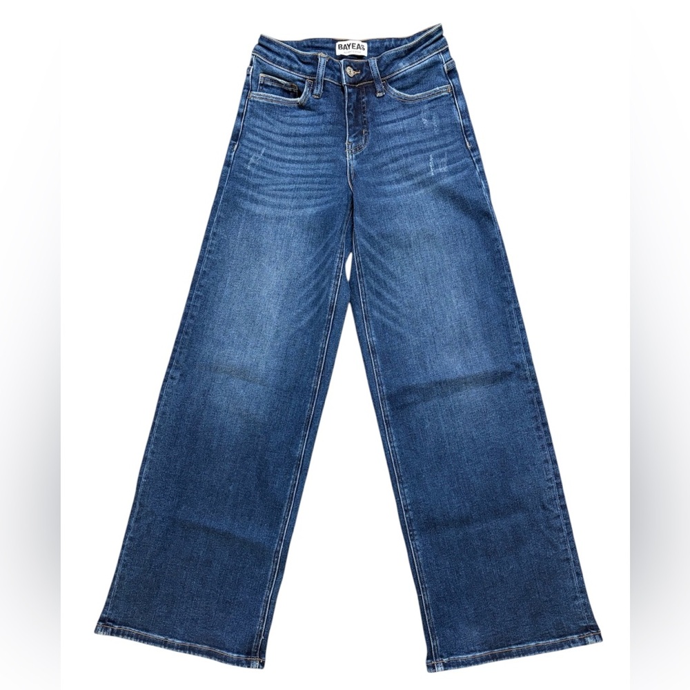 Bayeas High-Rise Wide Leg Jeans Dark Blue BYW8001-24 Size 24